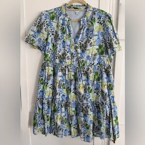 Crown & Ivy Light Blue Floral Dress in “Blue Vase” Sz. XL